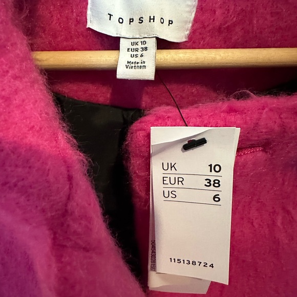 Topshop Double Breasted Tie Waist Coat - Picture 4 of 6